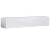 Mueble tv | mueble de televisión | colgante | mueble de salón | 1 puerta 3 compartimentos | 160x30x 40cm | modelo nora h2 | blanco brillo