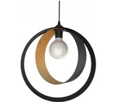 Lumicom | nucleo lámpara pendiente, 1x e27, max 42w, metal, negro mate/hoja dorada, d.40cm