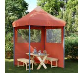 Tienda de fiesta | carpa de fiesta plegable pop-up 2 paredes laterales terracota cfw63895