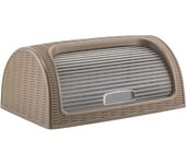 Panera de plástico tipo ratán, cesta almacenamiento de alimentos pan bocadillos. caja con tapa enrollable. sin bpa.