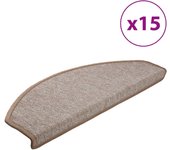 Alfombrillas de escalera 15 piezas | alfombras de escalera | tapetes de escalera marrón claro 65x24x4 cm cfw64984