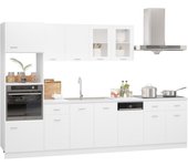 Juego de muebles de cocina 7 piezas madera de ingeniería blanco