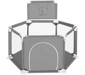 Parque de juegos valla de juego hexagonal 130x65cm - gris
