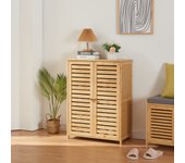 Mueble zapatero klamp de 5 niveles para 10 pares bambú 88 x 66 x 33 cm - natural [en.casa]
