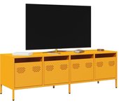 Maison exclusive - mueble para tv acero laminado en frío amarillo 135x39x43,5 cm