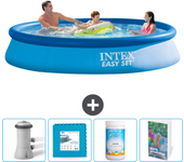 Paquete de piscina - intex - alrededor - 366x366x76 cm + accesorios cb130