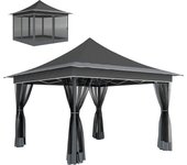 Carpa plegable outsunny tela oxford, metal gris oscuro 357x357x310 cm 84c-661v00cg