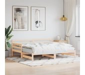 Tumbona con cama nido 90x200 cm de madera maciza de pino