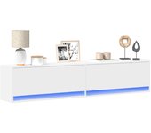Mueble tv de pared con led blanco 180x31x38 cm