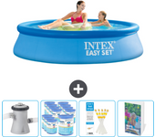 Paquete de piscina - intex - alrededor - 244x244x61 cm + accesorios cb123