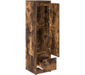 Aparador alto | aparador de comedor | armario de cocina roble ahumado 29,5x34x119,5 cm madera ingeniería cfw43934