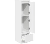 Aparador alto | aparador de comedor | armario de cocina blanco 29,5x34x119,5 cm madera de ingeniería cfw29337