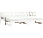 Sofá cama nido sin colchón madera maciza blanco 90x190 cm