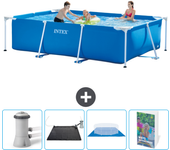 Paquete de piscina - intex - rectángulo - 300x200x75 cm + accesorios cb126