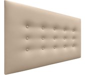 Dhome cabecero de polipiel con 3 hileras de botones cabezal tapizado cama lujo (beige, 105cm)