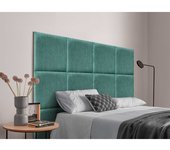 Dhome cabecero tapizado compuesto de paneles autoadhesivos intercambiables serie luxury edition cama lujo dormitorio (lineal green, 90cm)