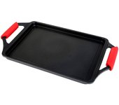 Bandeja asadora inducción 37 x 25cm, antiadherente sin pfoa, aluminio fundido, vitrocerámica, wecook, negro, , ecostone
