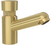 Valaz grifo de lavabo bajo con pulsador temporizador oro mate con protección pvd - serie navia