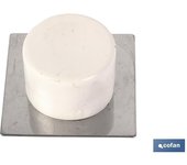 2 uds tope adhesivo base inox blanco 40 x 40