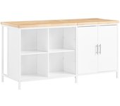 Aparador de almacenamiento con encimera isla de cocina múltiple con 2 puertas y 6 estantes knl09-wn sobuy es