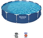Bestway 5612e-5 set piscina fuori terra steel pro rotonda da 396x84 cm