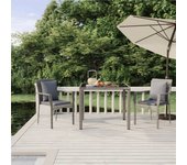 Set comedor de jardín 3 piezas，conjunto de comedor de exterior，conjunto de jardín con cojines ratán sintético gris cfw895694