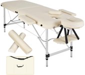 Tectake camilla para masajes de 2 zonas con acolchado de 4 cm y estructura de aluminio