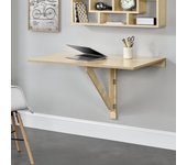 Escritorio mesa montada en la pared - abatible plegable 100 x 60 x 58 cm efecto de madera de haya [en.casa]