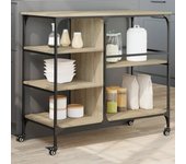 Carro de cocina roble sonoma 100x45x89,5cm madera contrachapada