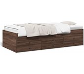 Maison exclusive - sofá cama con cajones sin colchón roble marrón 90x190 cm