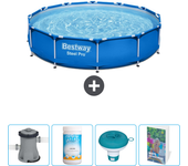 Paquete de piscina - bestway - alrededor - 305x305x76 cm + accesorios cb67