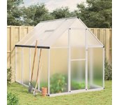 Vidaxl invernadero con marco base aluminio plateado 224x169x195 cm
