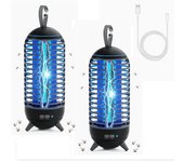 Lámpara antimosquitos recargable 2 en 1 - tecnología de exterminio físico - para patio, jardín y camping - paquete de 2