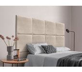 Dhome cabecero tapizado en tela acualine compuesto de paneles autoadhesivos intercambiables de cama lujo dormitorio acolchado (beige, 105cm)