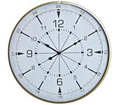 Reloj de pared dkd home decor cristal dorado metal blanco brújula (60 x 3 x 60 cm)
