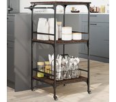 Carro de cocina roble marrón 60,5x50x105cm madera contrachapada