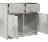 Aparador | aparador de comedor | armario de cocina con cajón gris hormigón 80x34x76 cm madera ingeniería cfw37888