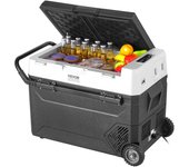 Vevor nevera de compresión portátil de 60 l, mini nevera coche de 12 v, refrigerador zona única sobre ruedas, temperatura ajustable de -20 °c a 20 °c