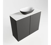 Mondiaz fowy 60cm mueble fondo reducido dark grey. lavabo sobre mueble poole posición centro sin orificios dark grey