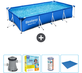Paquete de piscina - bestway - rectángulo - 400x211x81 cm + accesorios cb16