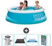 Paquete de piscina - intex - alrededor - 183x183x51 cm + accesorios cb126