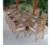 Conjunto de muebles de jardín de teca maciza mahina, 10 plazas