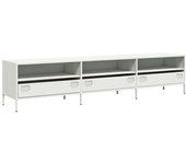 Mueble tv | mueble de salón | mesa de tv acero laminado en frío blanco 202x39x43 | 5 cm cfw58379