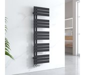 Emke panel plano secador de toallas de agua caliente, secador de toallas conexión lateral para, negro 1320x400mm 570watts