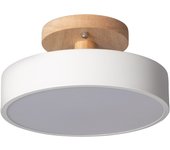 Ledkia lámpara de techo led 12w madera y metal cct seleccionable whisty blanco