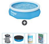 Paquete de piscina - bestway - alrededor - 305x305x76 cm + accesorios cb63