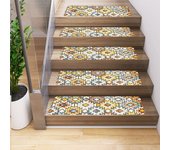 Paquete de 5 alfombrillas antideslizantes para escaleras, alfombras, peldaños de escalera, alfombrillas para escaleras con borde, 76 x 20 cm