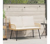 Banco de jardín vidaxl natural 114x64x78 cm de poliratán