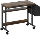 Escritorio ajustable en altura, mesa de trabajo con ruedas, 92 x 40 cm
