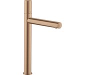 Hansgrohe axor uno mezclador monomando de lavabo 260, zerogriff, sin juego de desagüe, proyección de 198mm, 45004310, color: brushed red gold